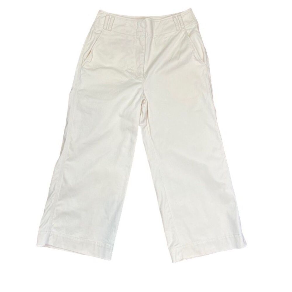 Proenza Schouler White Label High Rise Wide Leg Cream Trouser Size 8